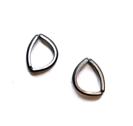 Oxidized Sterling Silver Oblong Loop Earrings
