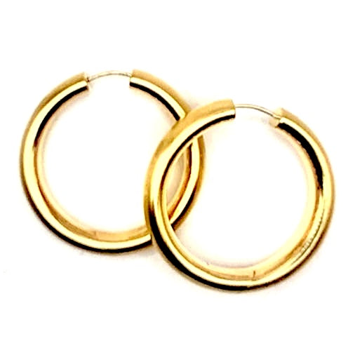 Large Half Round 24k Vermeil Hinged Hoop Earrings, CV330620, Doris Leidt