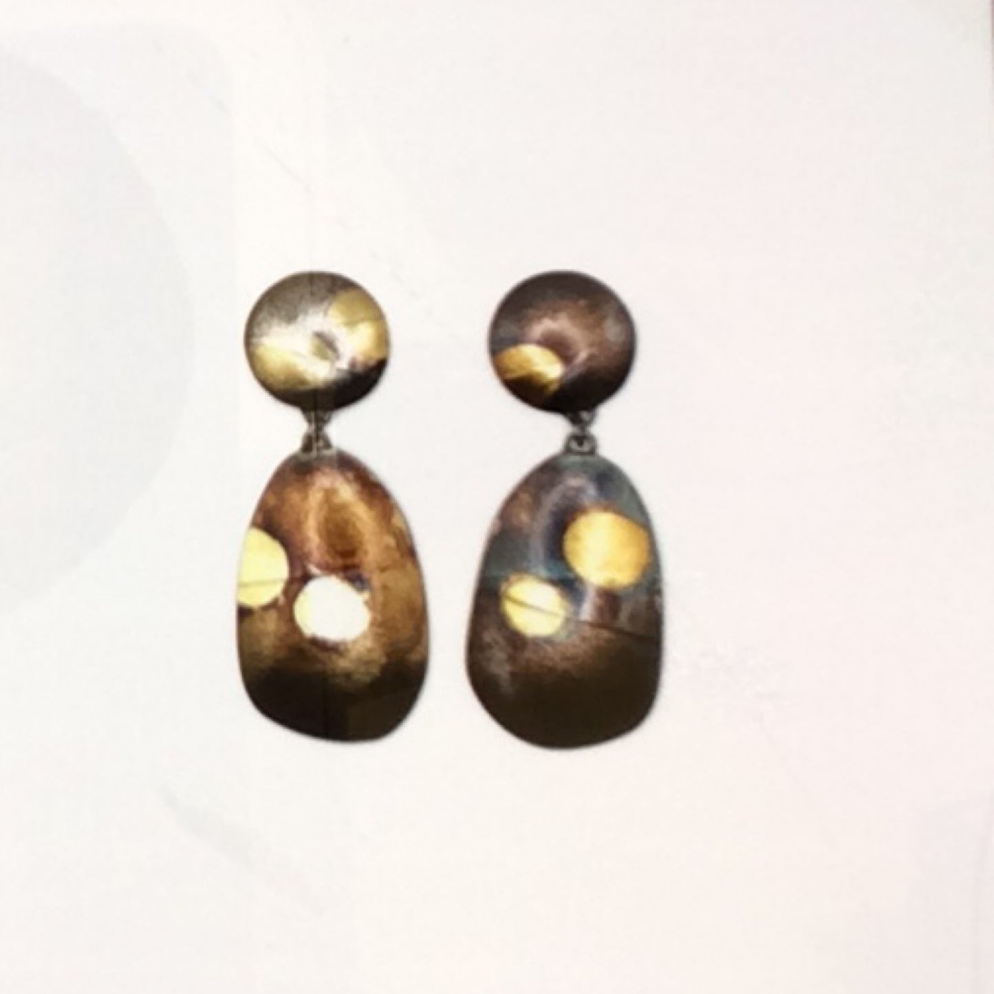 Earrings - Oxidized Sterling Silver and 14k Gold, MT0008/7B, MONA TRUNKFIELD