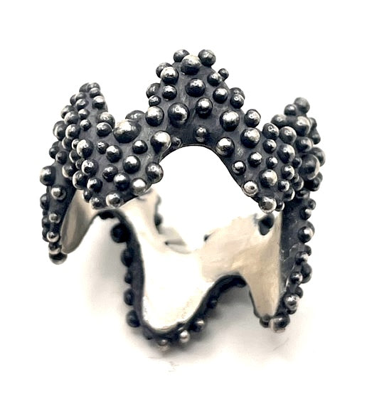 Oxidized Dot Sterling Silver Ring, Size 8.5, DA0250/2252, Dahlia Kanner