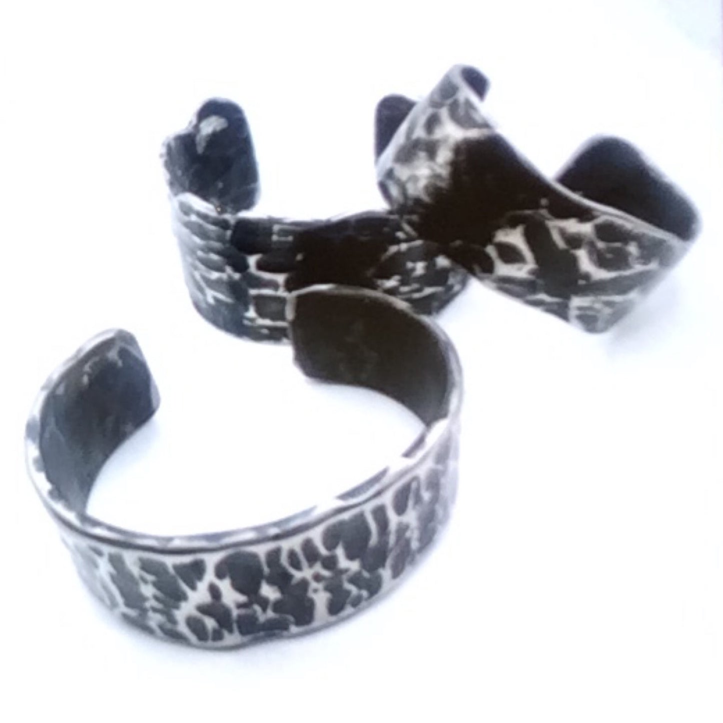 Large Hammered Steel Cuff Bracelet, JMD001, John McDavid