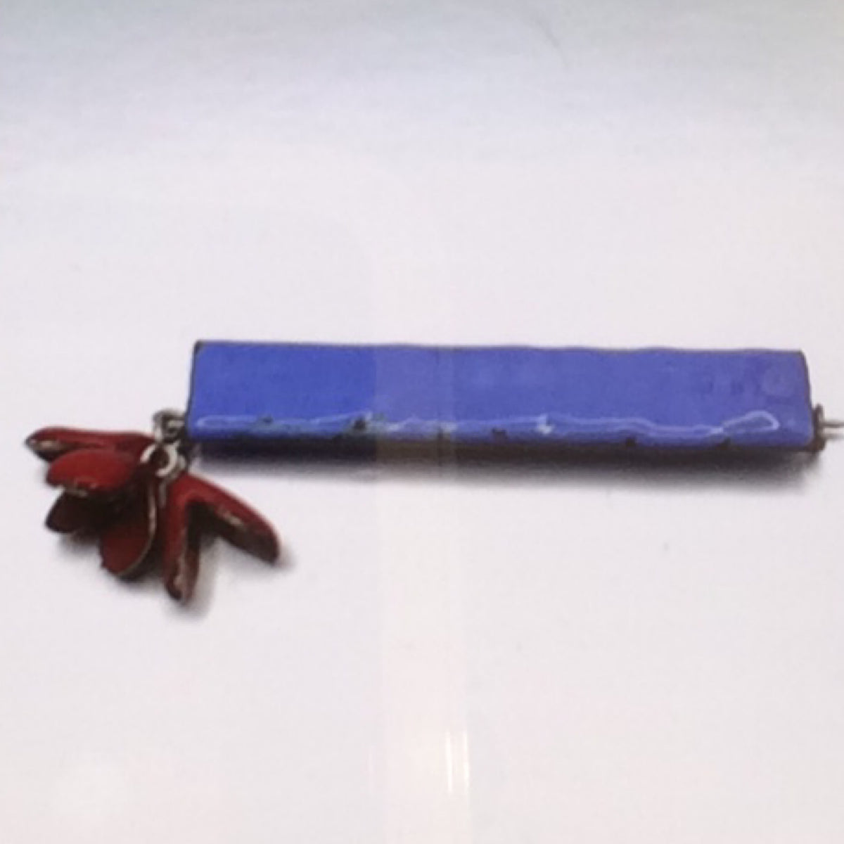 Pin - Sterling Silver, Copper with blue and red Enamel, KYK0359/20230556, Kyung Hee Kim