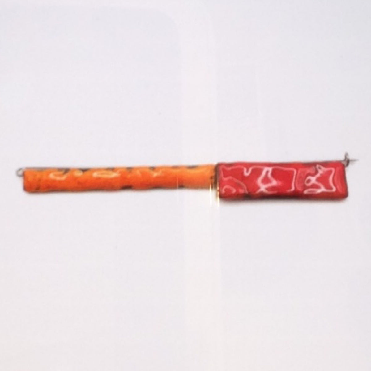 Pin - Copper with red and orange Enamel, KYK0351/20230548, Kyung Hee Kim