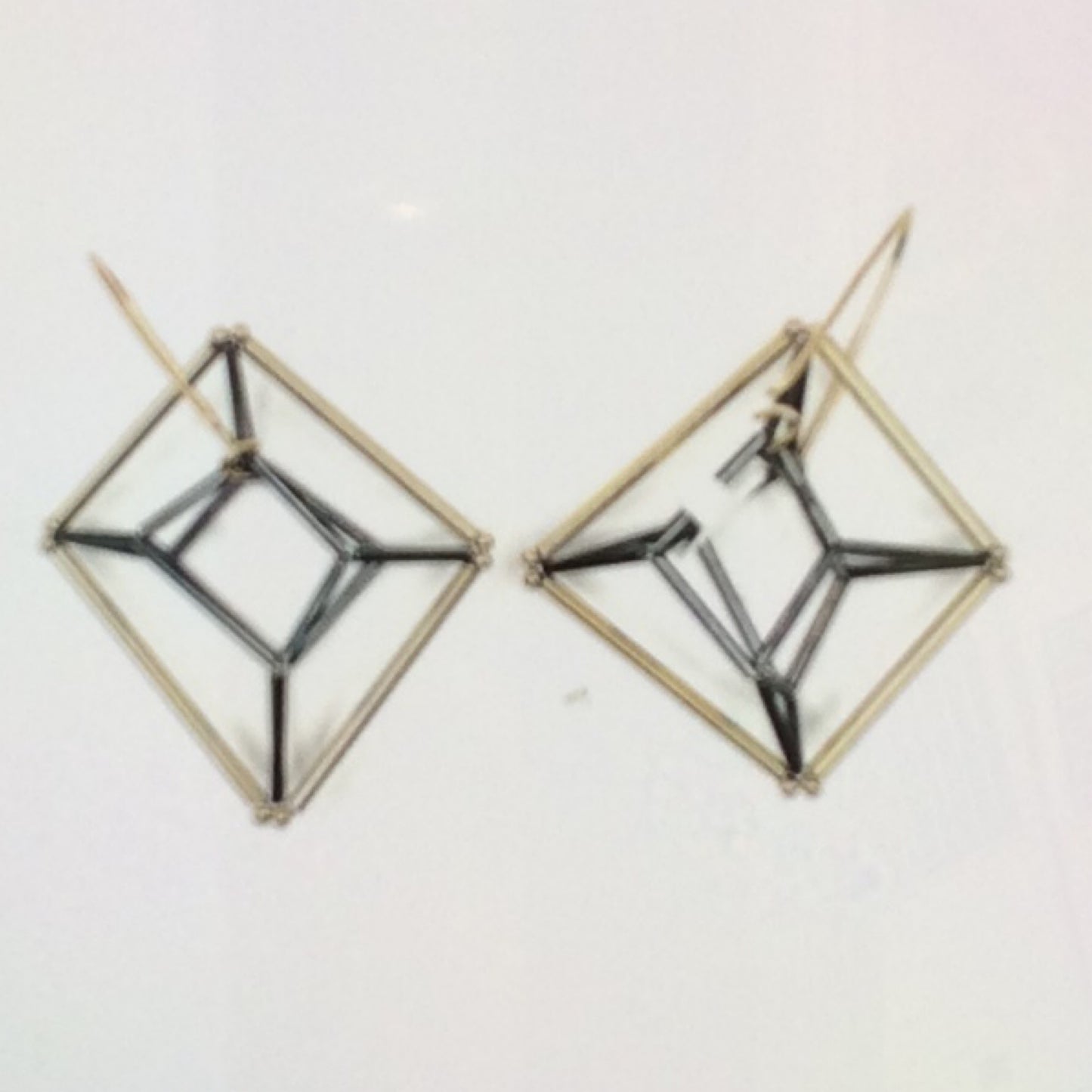 Sterling Silver and 14k Gold Fill Cube in Cube Earrings , EP0009, Emilie Pritchard