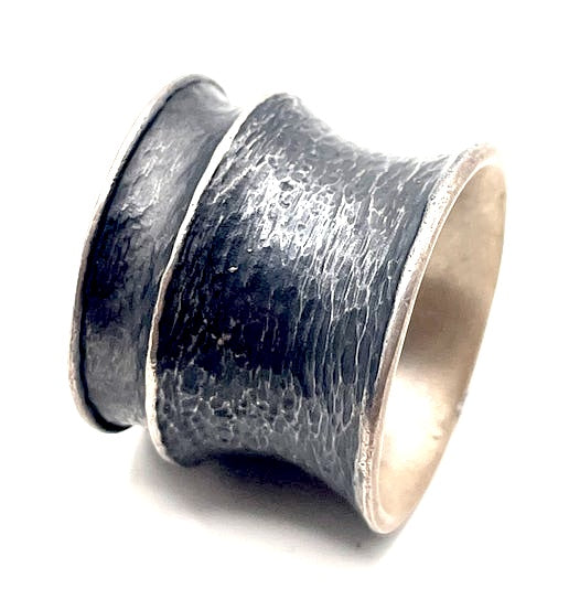 Oxidized Sterling Silver Ring, Size 8, DA0058/184, Dahlia Kanner