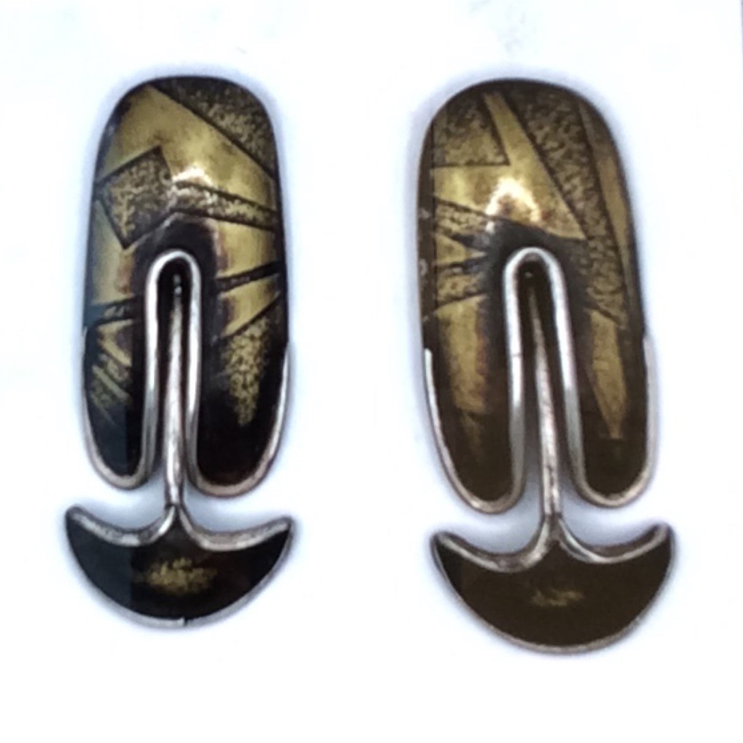 Sterling Silver and Bi-Metal Earrings, MT0024#22, MONA TRUNKFIELD