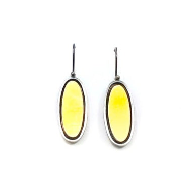 Oxidized Sterling Silver and Gold Large Floating Oval Earrings, EB0118/E49, ELISA BONGFELDT