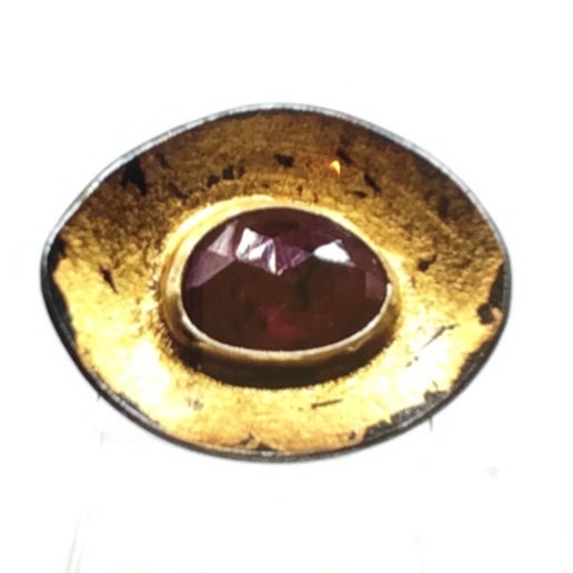 Winza Pink Sapphire Ring, Oxidized Sterling Silver, and 24K Gold, ROWS-R24./YJC0018, Yu Jean Choi