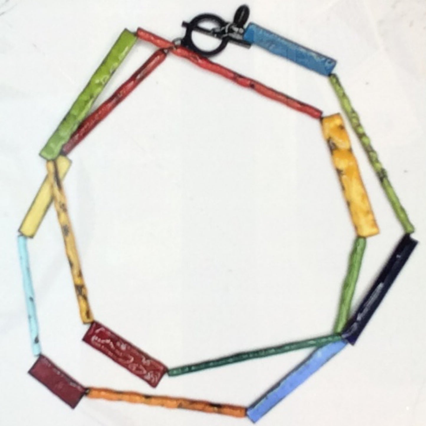 Necklace - Oxidized Sterling Silver, Copper and Enamel, KYK0315/20230512, Kyung Hee Kim