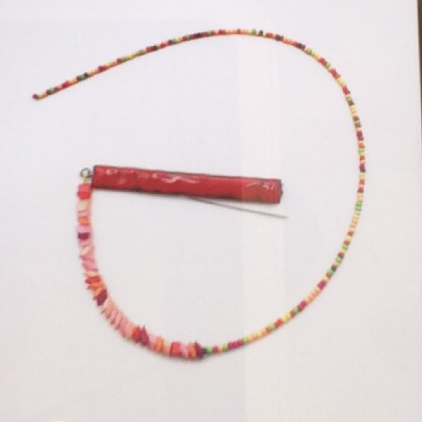Pin - Copper, red pinks yellow Enamel with Beads, KYK0339/20230536, Kyung Hee Kim