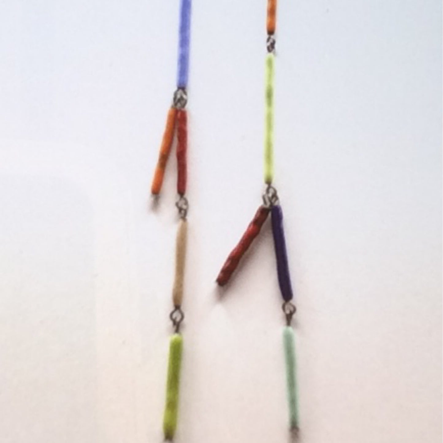 Earrings - Sterling Silver, Copper with multi color Enamel, KYK0380/20230577, Kyung Hee Kim