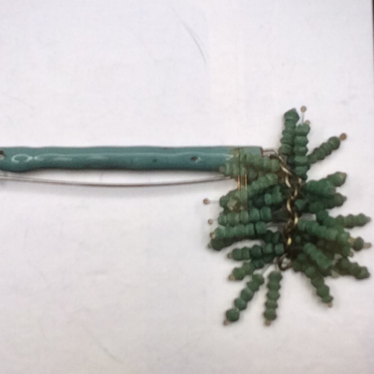 Pin - Copper, green and teal Enamel with Glass Beads, KYK0367/20230564, Kyung Hee Kim