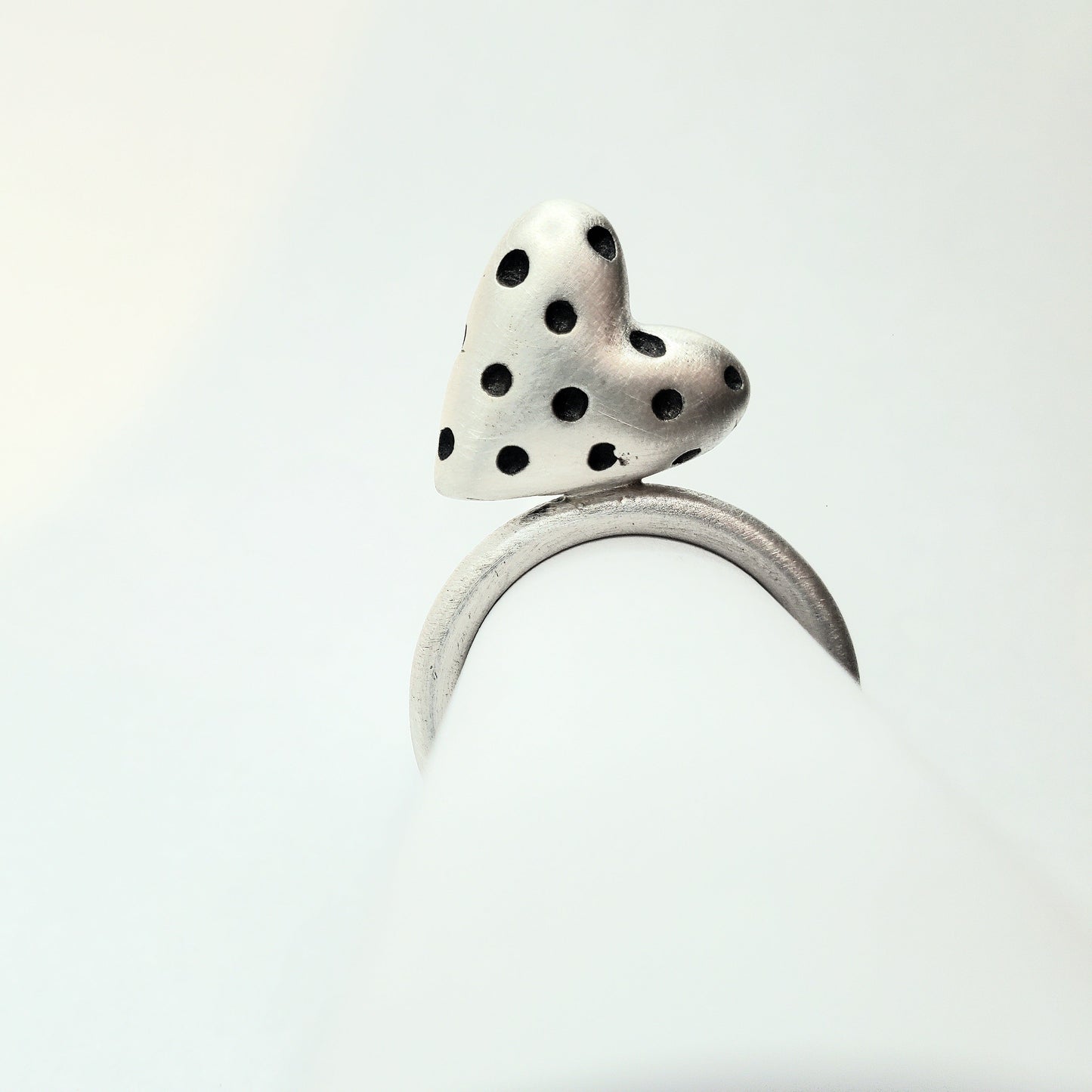 Offset Spotted Heart Ring, SR19, Sandra Russell
