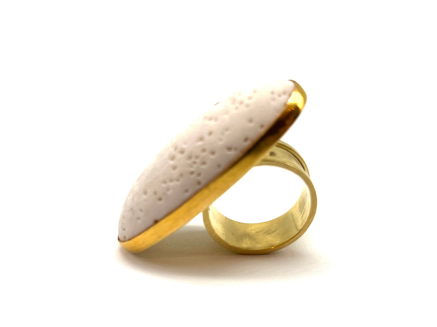 22Kt,18kt Gold Porcelain Ring