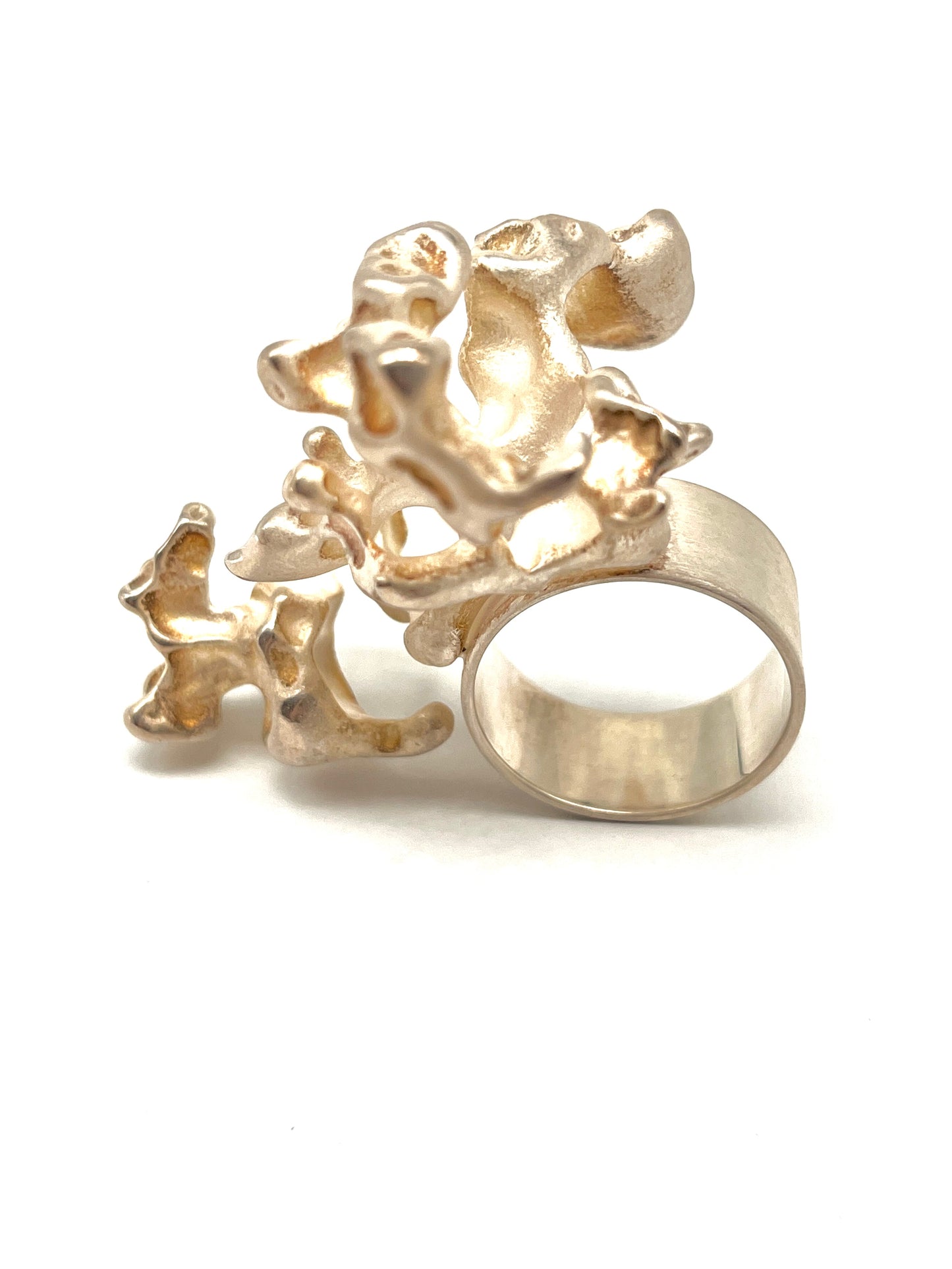Sterling Silver Brutalist Statement Ring, REX0008, Rex Ramos