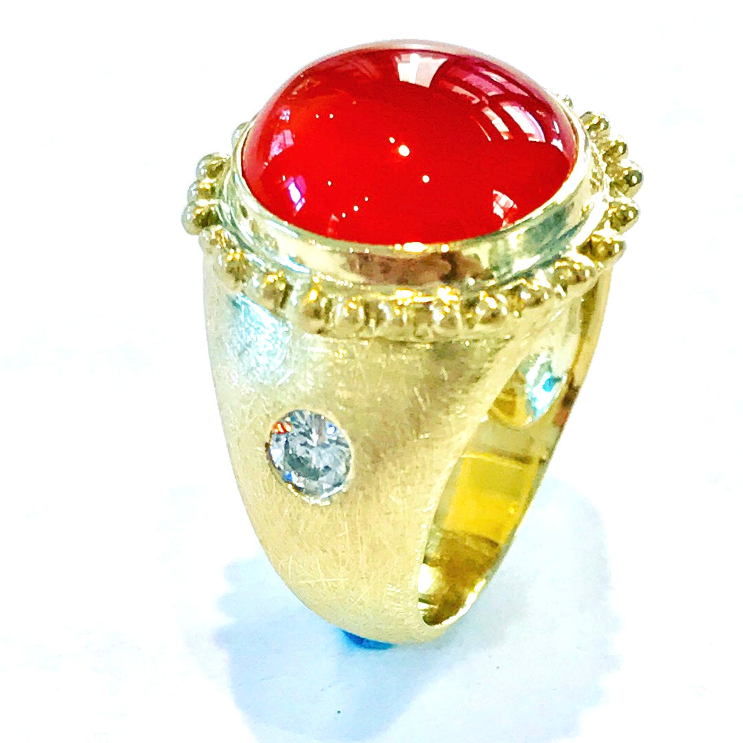 Carnelian Crown Ring