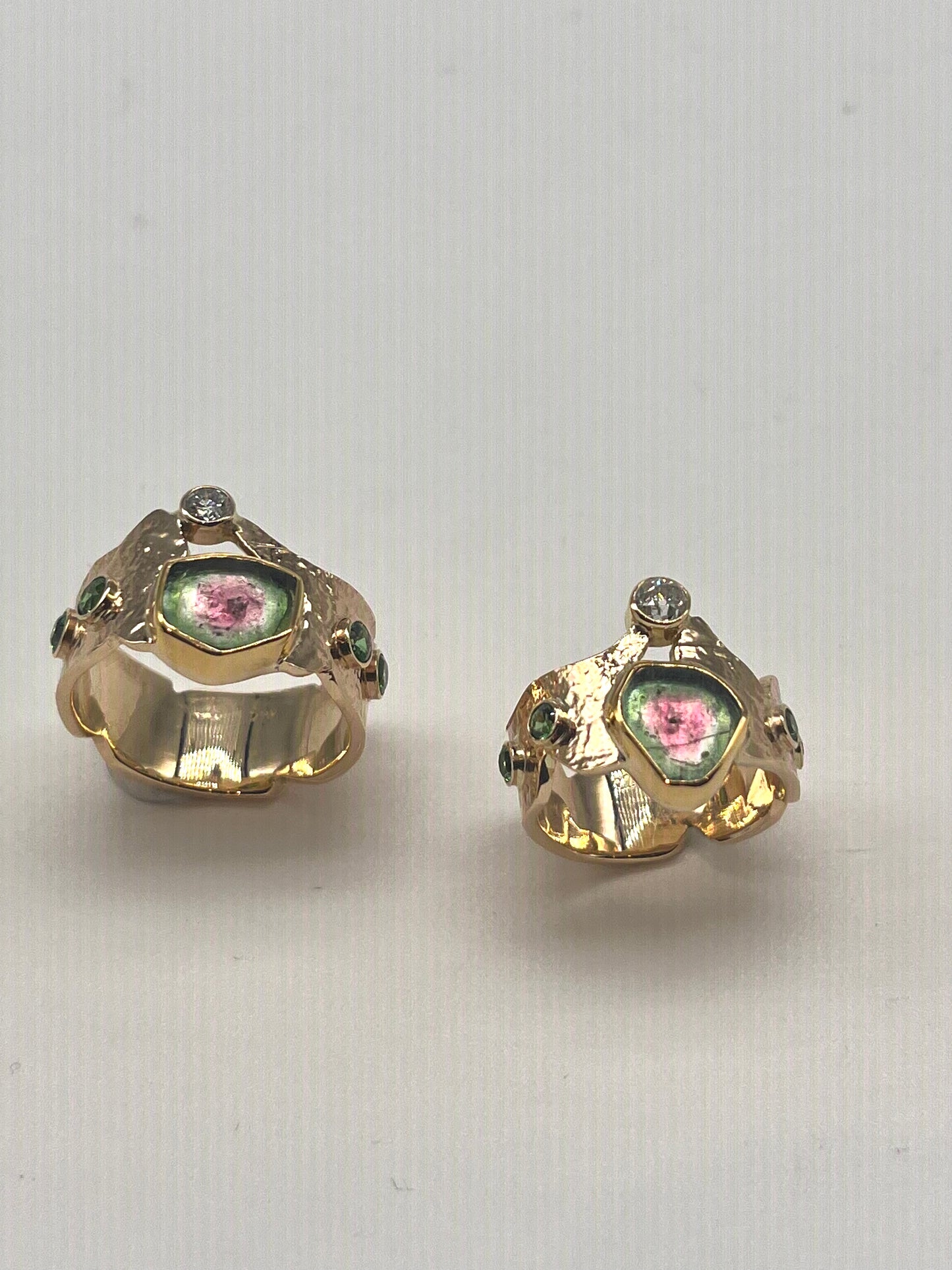 Tourmaline Slice Rings
