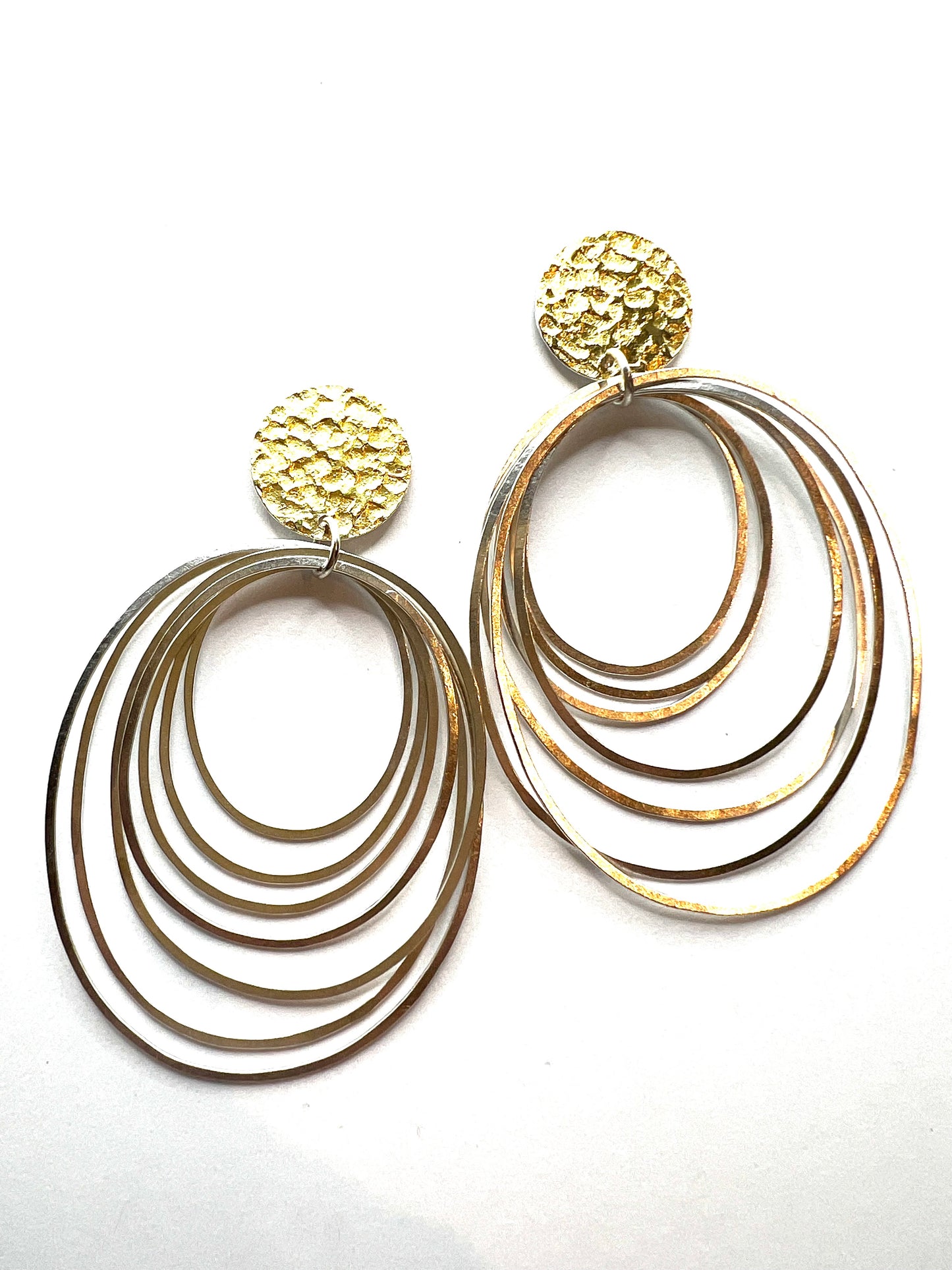 Earrings 22kt gold with silver