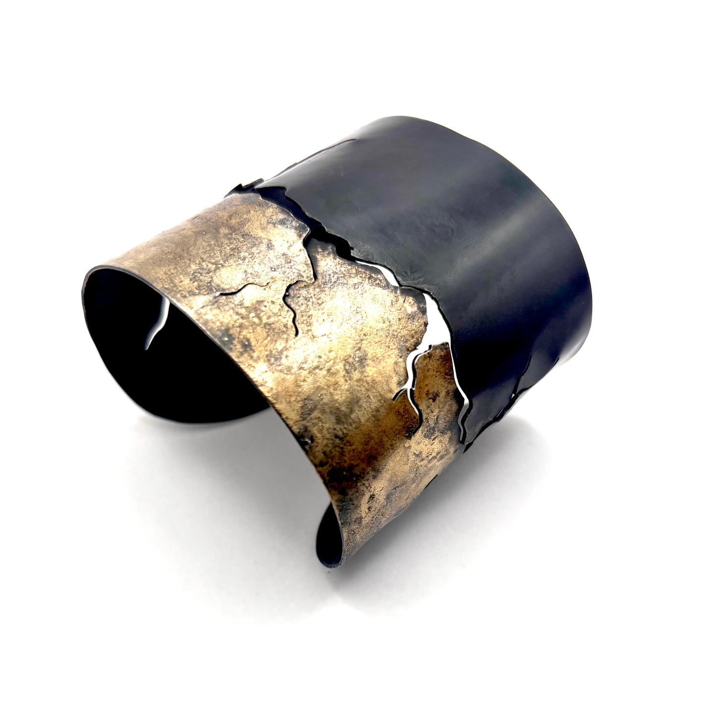 Broken Cuff in Steel/Gold, BB0002/C2471, Bette Barnett