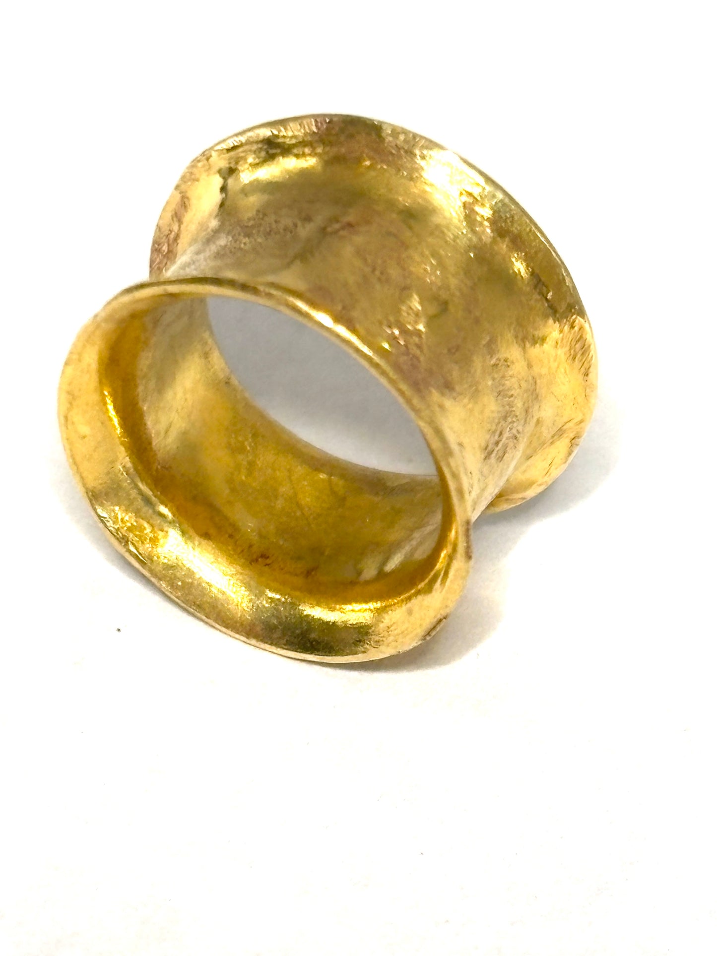 22kt Gold Textured Tube Charm Pendant