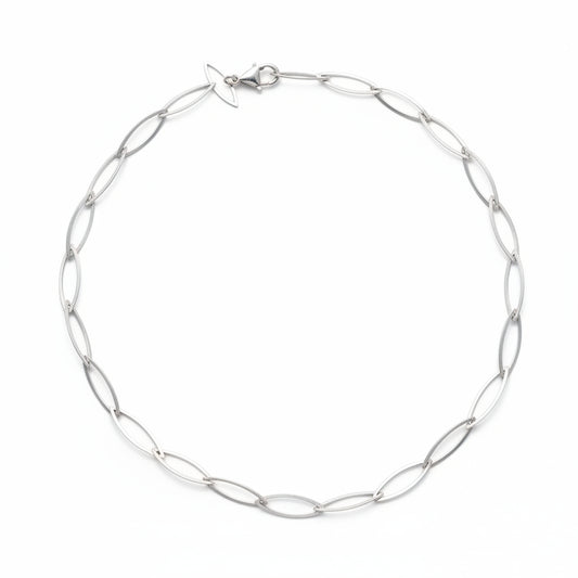 Sterling Silver Marquis Paper Clip Necklace DL26-CL1358