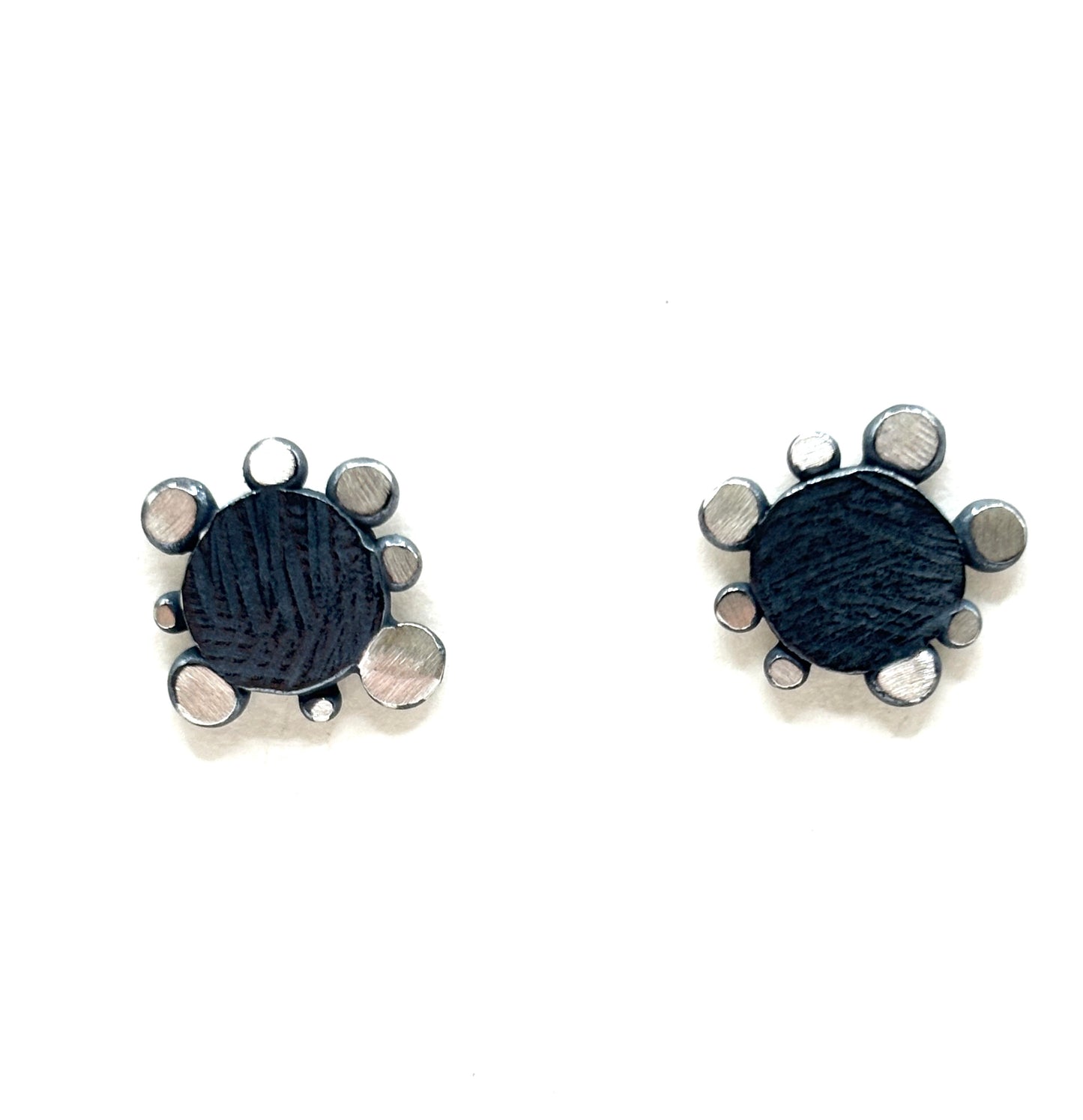 Oxidized Sterling Silver With Bumpy SS Surround (Small) DK 26-2620