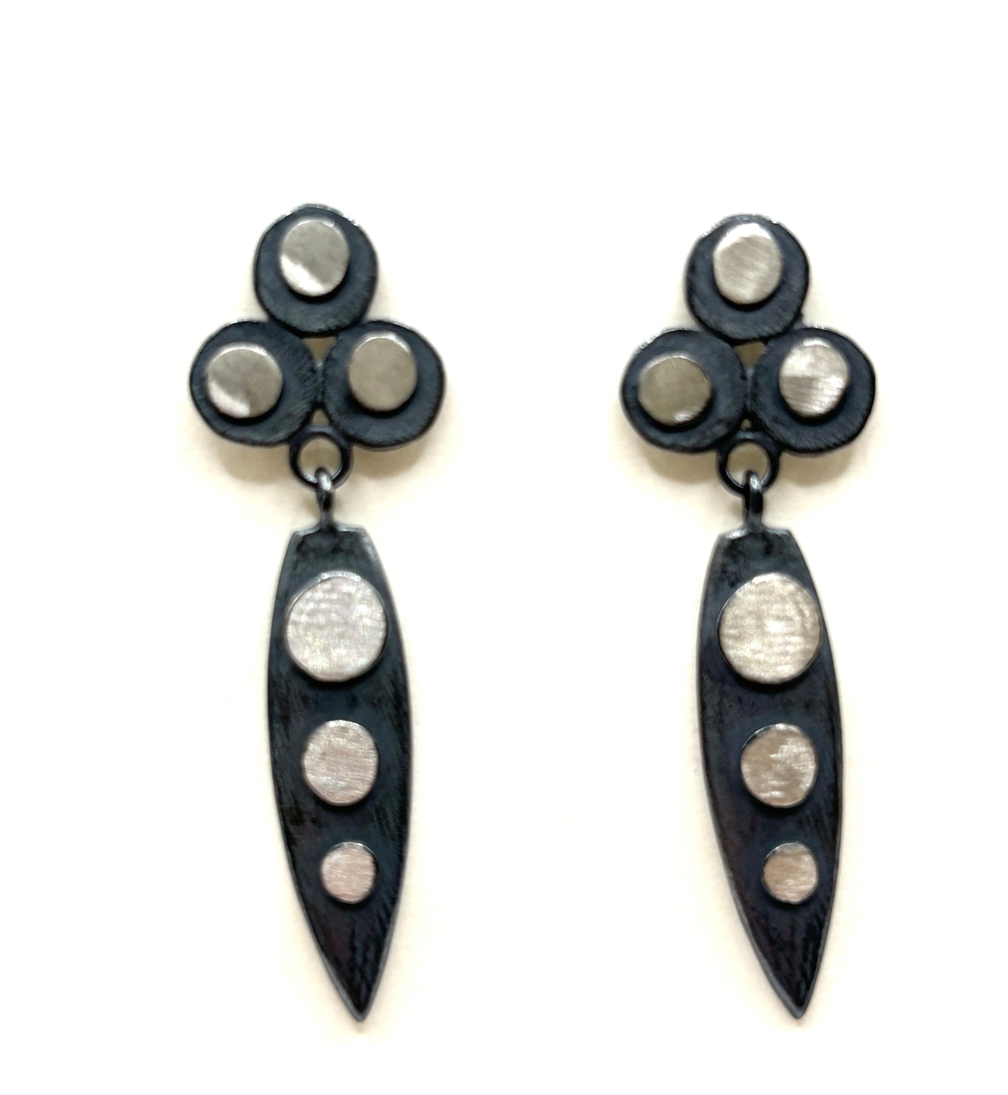 Oxidized Sterling Silver Trio Top Earrings DK26-2621