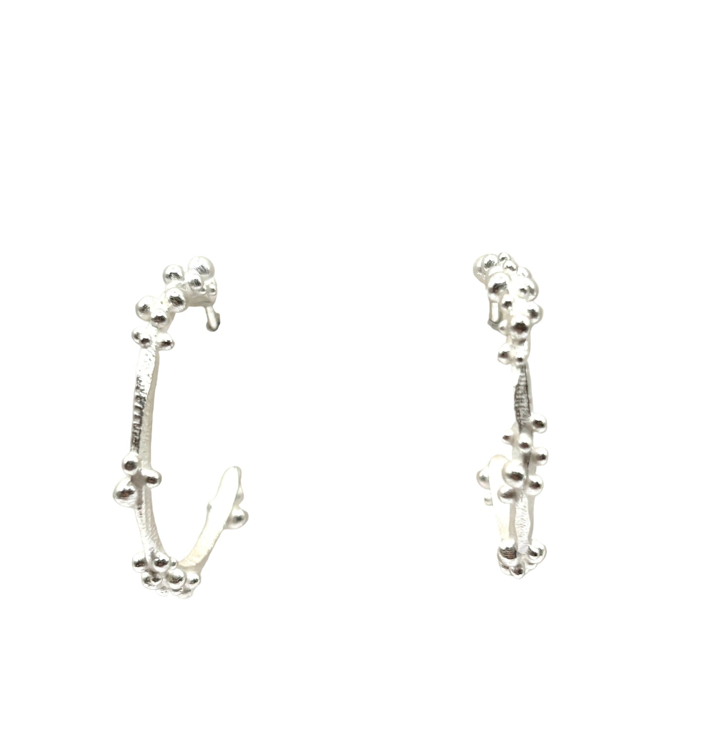 Sterling Silver Bumpy Hoop Earrings DK26-2613