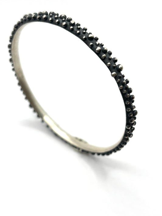 Oxidized Sterling Silver Bumpy Bracelet, DK26-2601