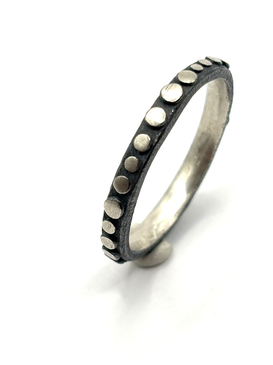 Oxidized Sterling Silver Thin Disco Ring Size 7 1/2, DK26-2610