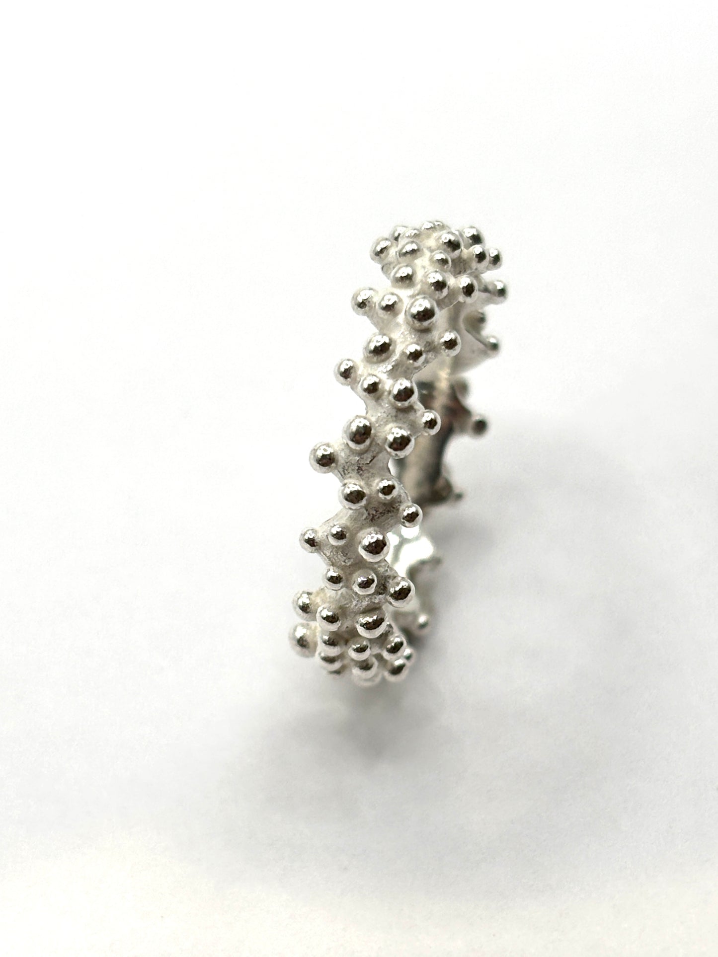 Sterling Silver Thin Bumpy Ring Size 8, DK26-2611