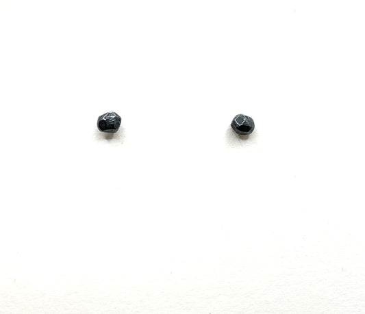 Oxidized Sterling SIlver TIny Rock Stud DK26-2627