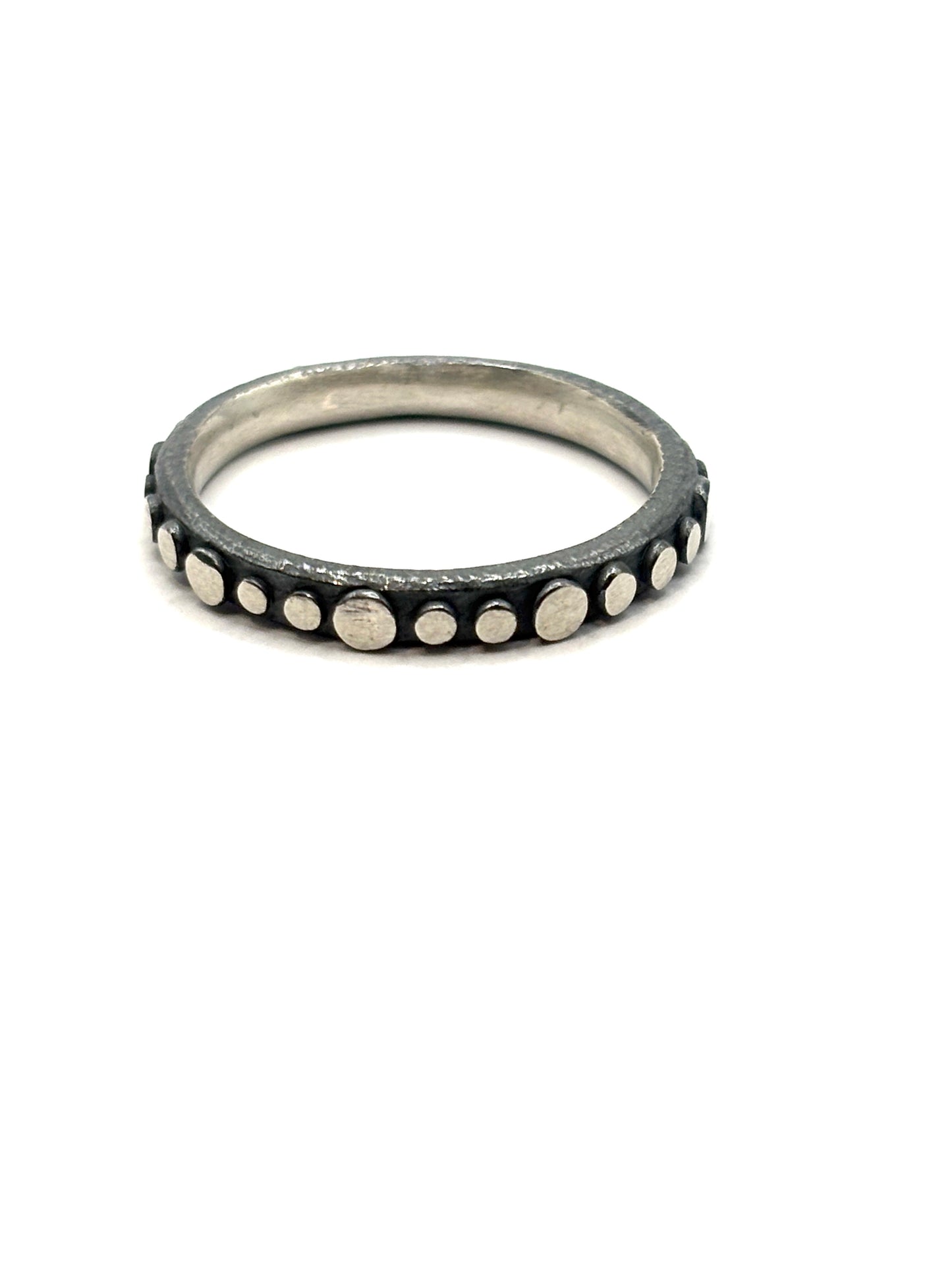 Oxidized Sterling Silver Thin Disco Ring Size 7 1/2, DK26-2610