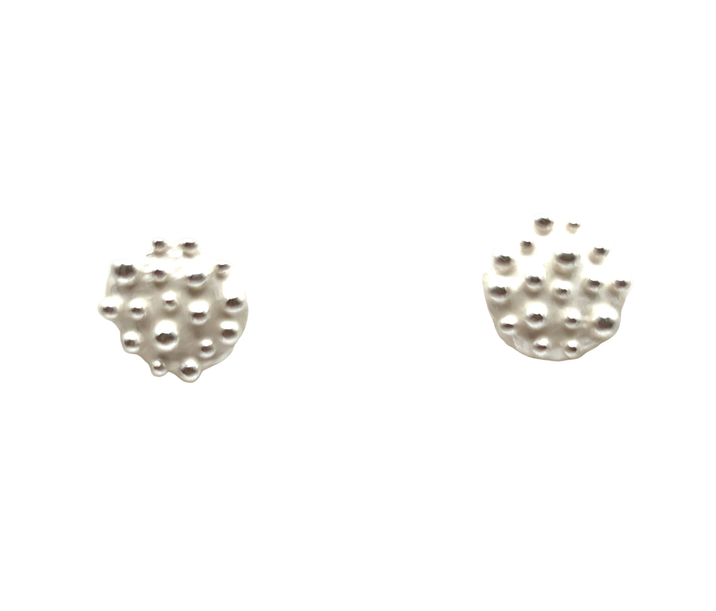 Sterling Silver Bumpy Round Post Earrings DK26-2614