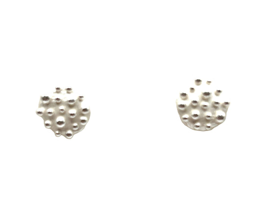 Sterling Silver Bumpy Round Post Earrings DK26-2614