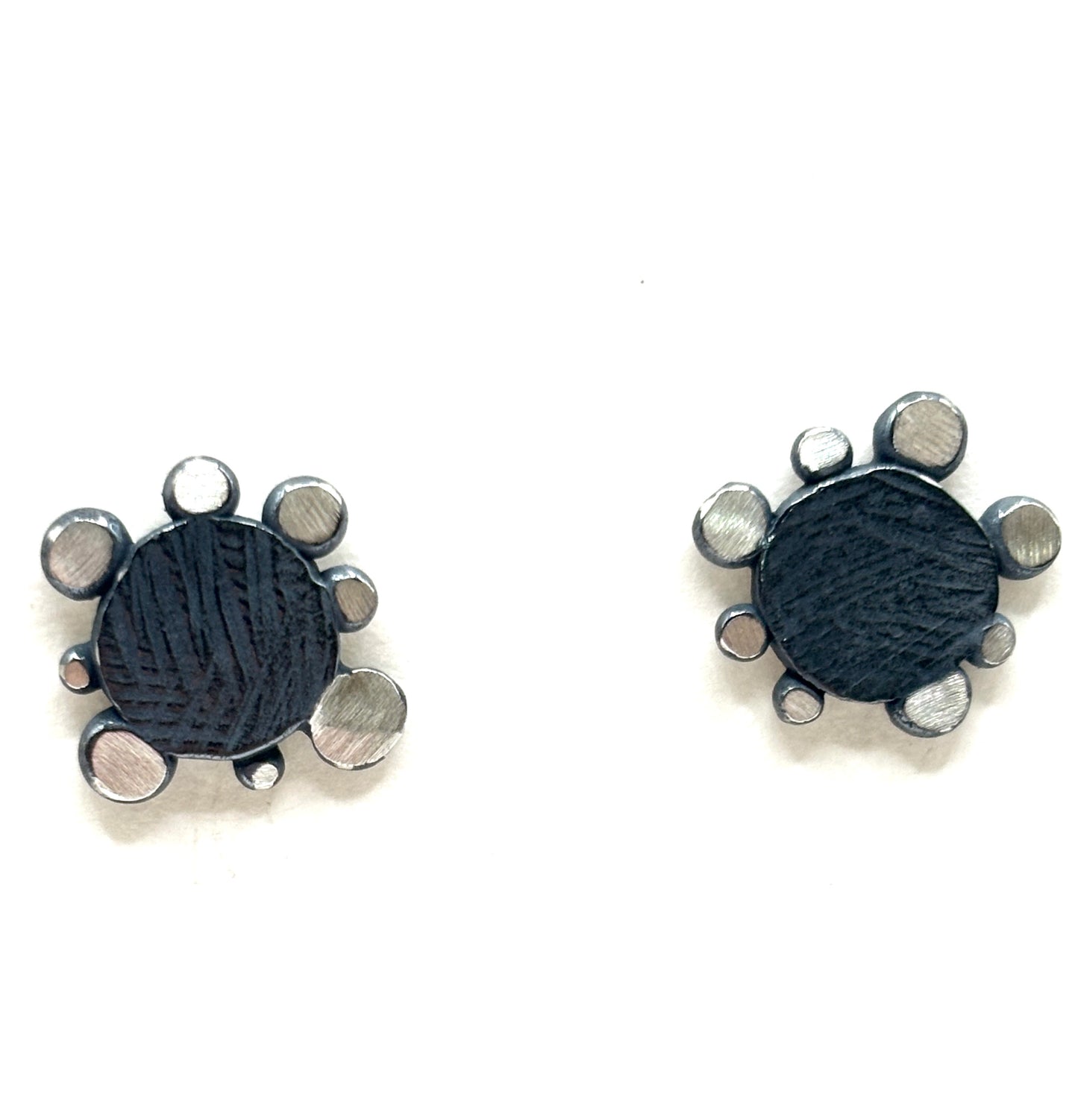 Oxidized Sterling Silver With Bumpy SS Surround (Small) DK 26-2620