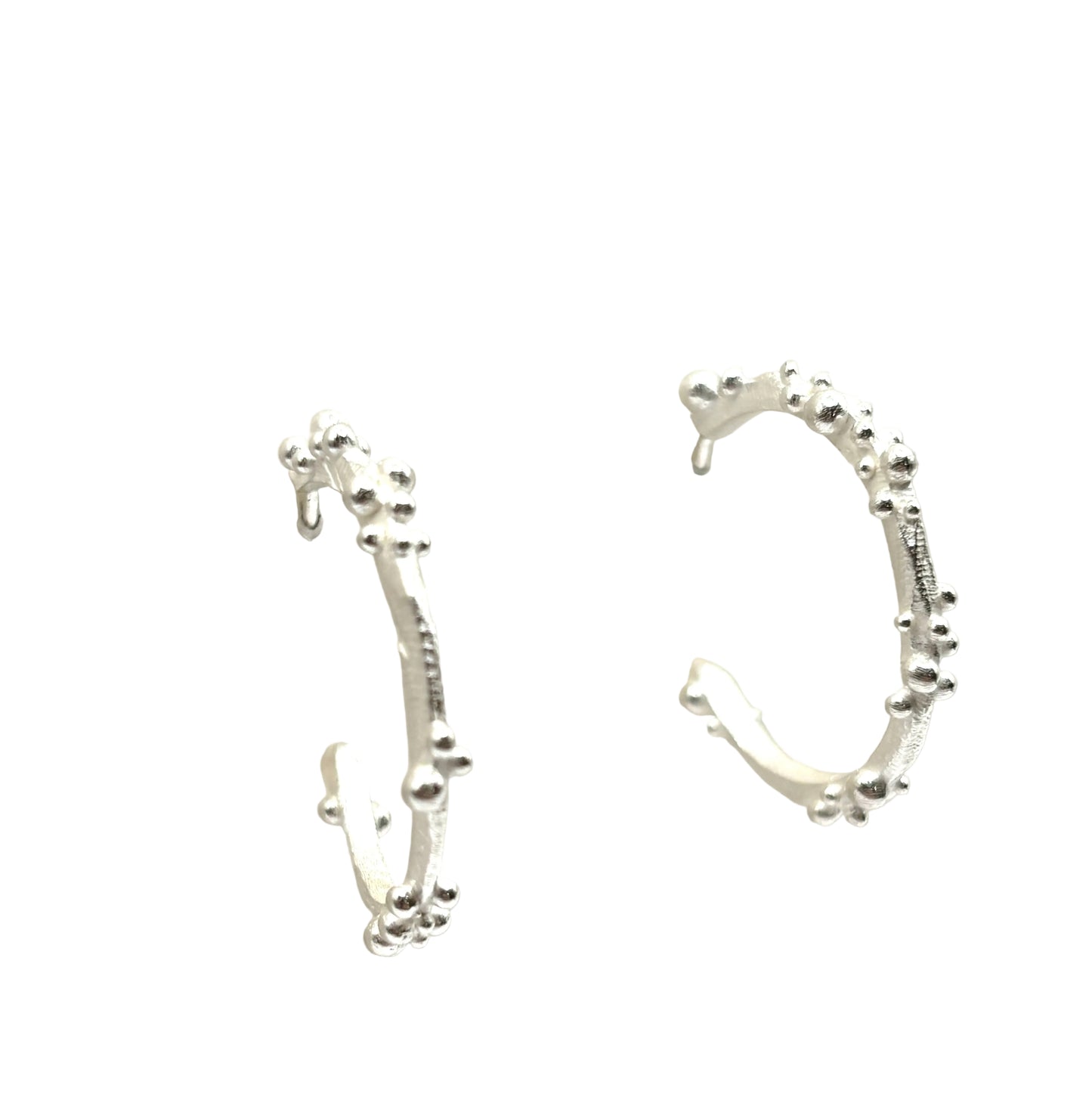 Sterling Silver Bumpy Hoop Earrings DK26-2613