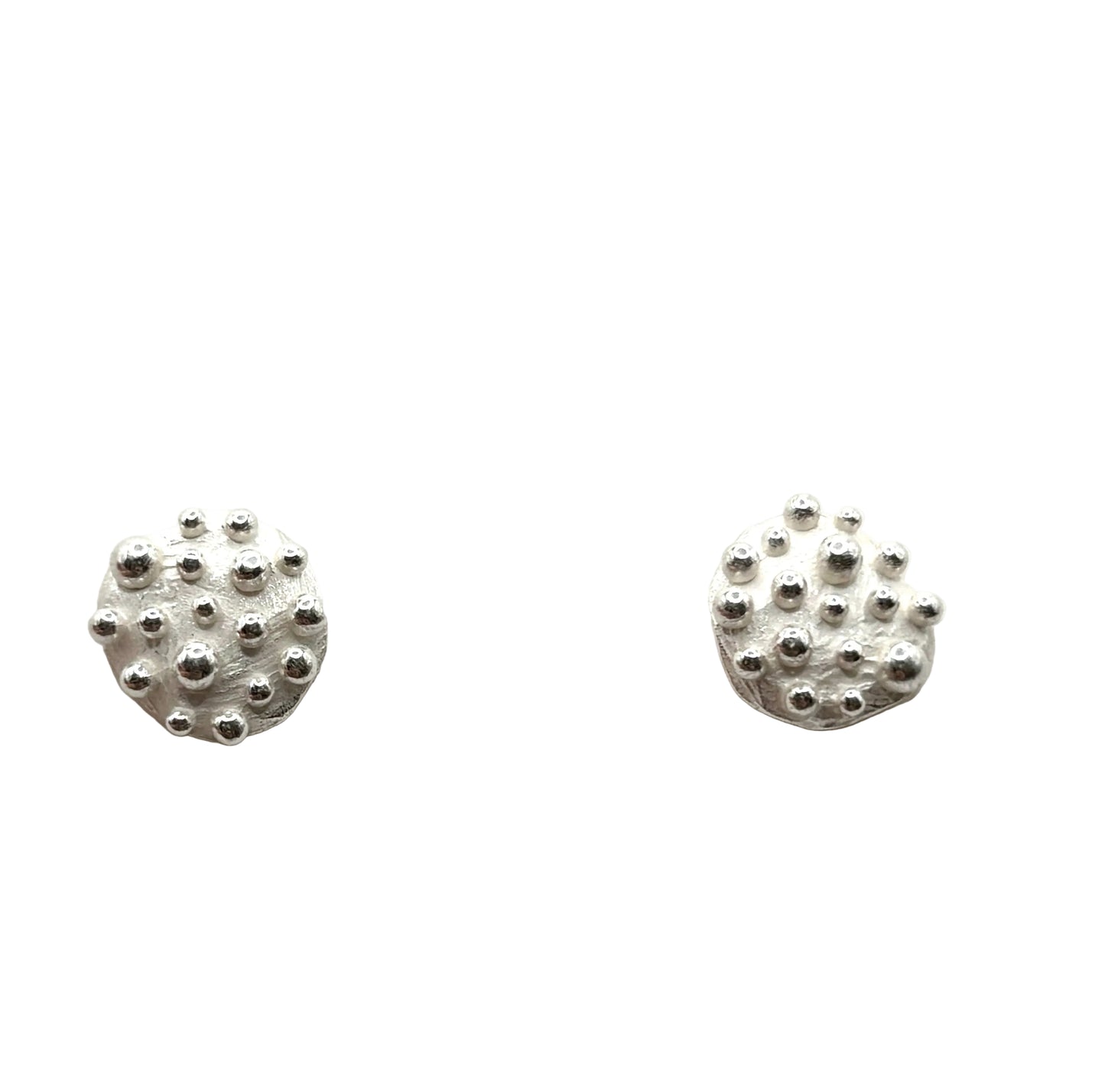 Sterling Silver Bumpy Round Post Earrings DK26-2614