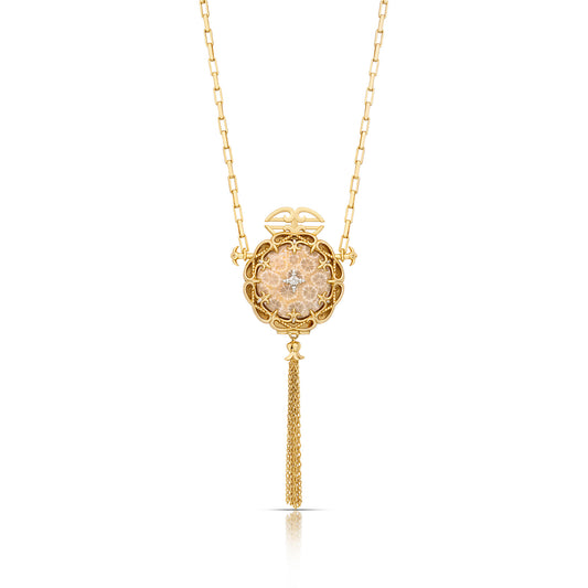 18K Gold Vermeil Fleur-de-Lis Locket Pendant Necklace in Sterling Silver, Hsinyu Candy Chu, HC2610