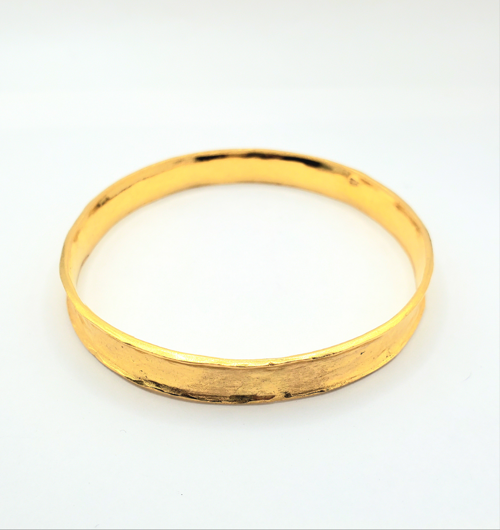 Textured Square Bangle in 22k Gold