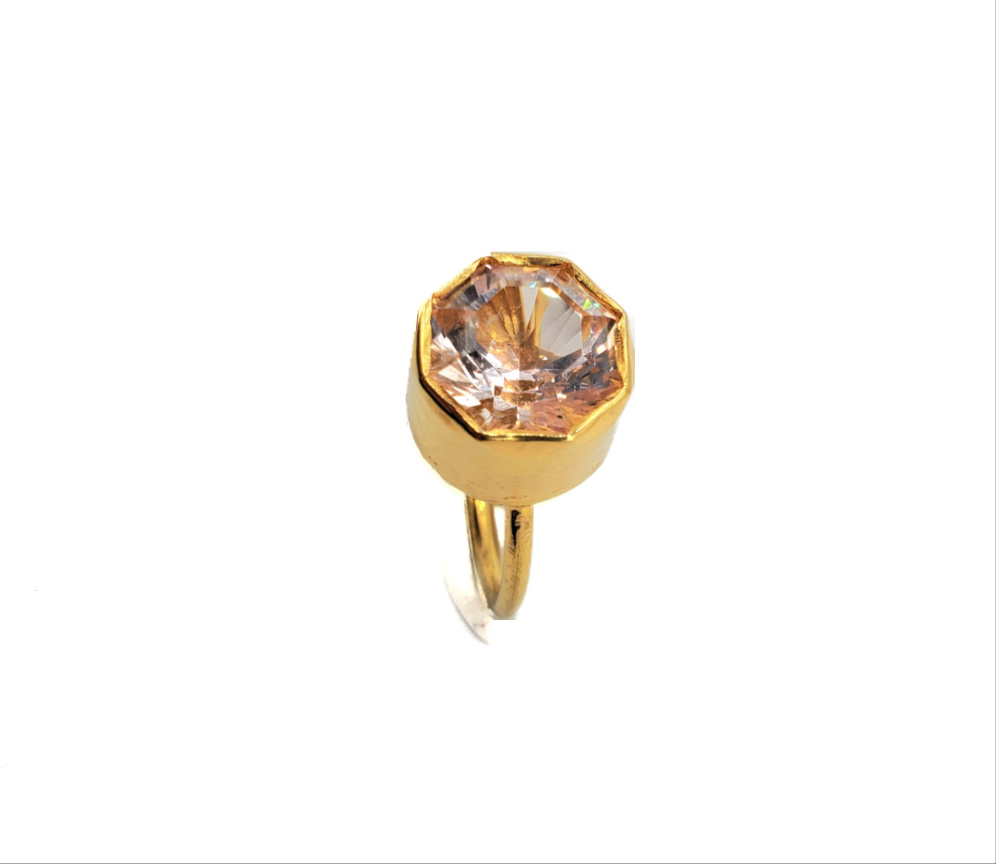 Morganite Ring in 22k Gold