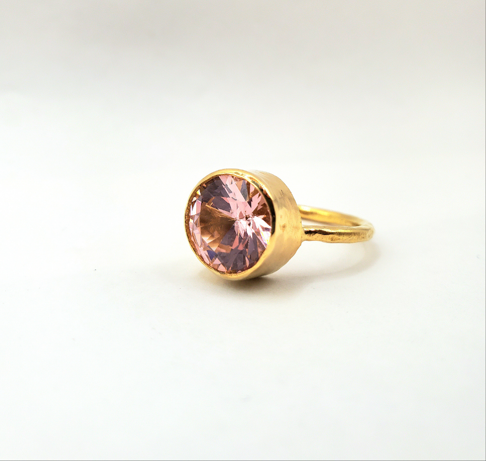 Pink Tourmaline Ring in22k Gold