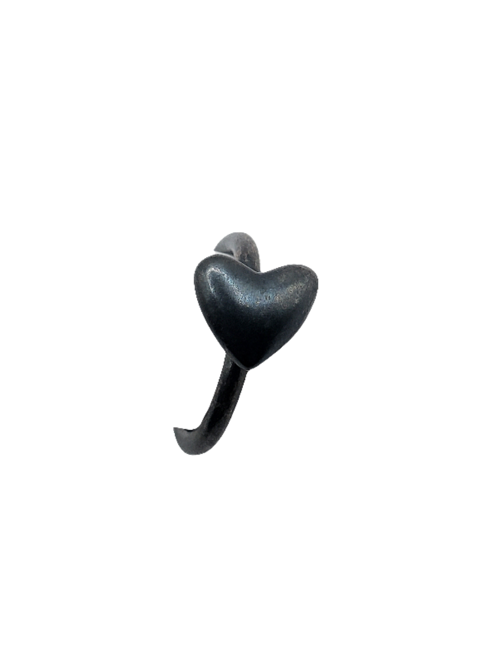 Horizontal Oxidized Heart Ring