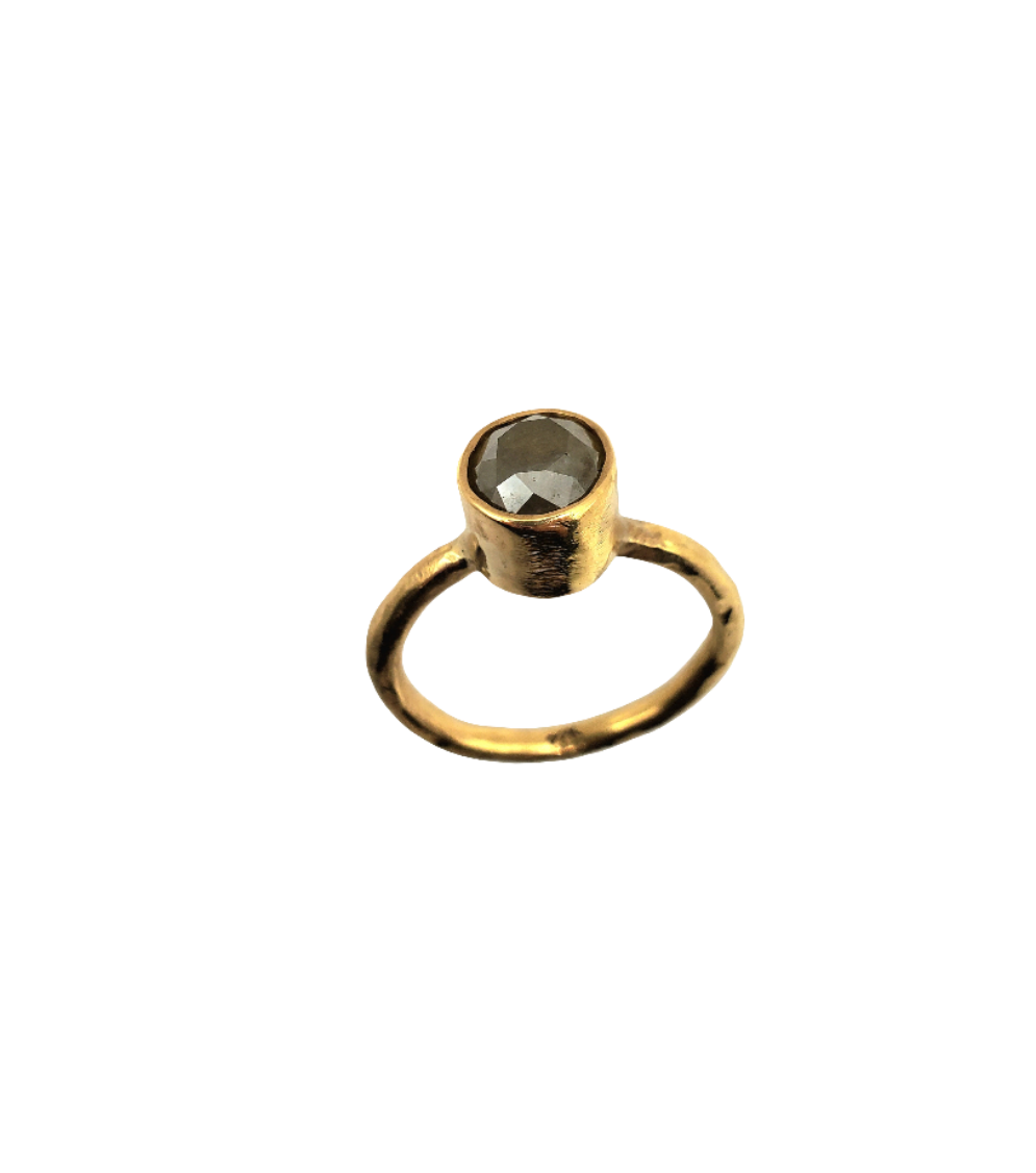 Rose Cut Diamond Ring in 22k Gold