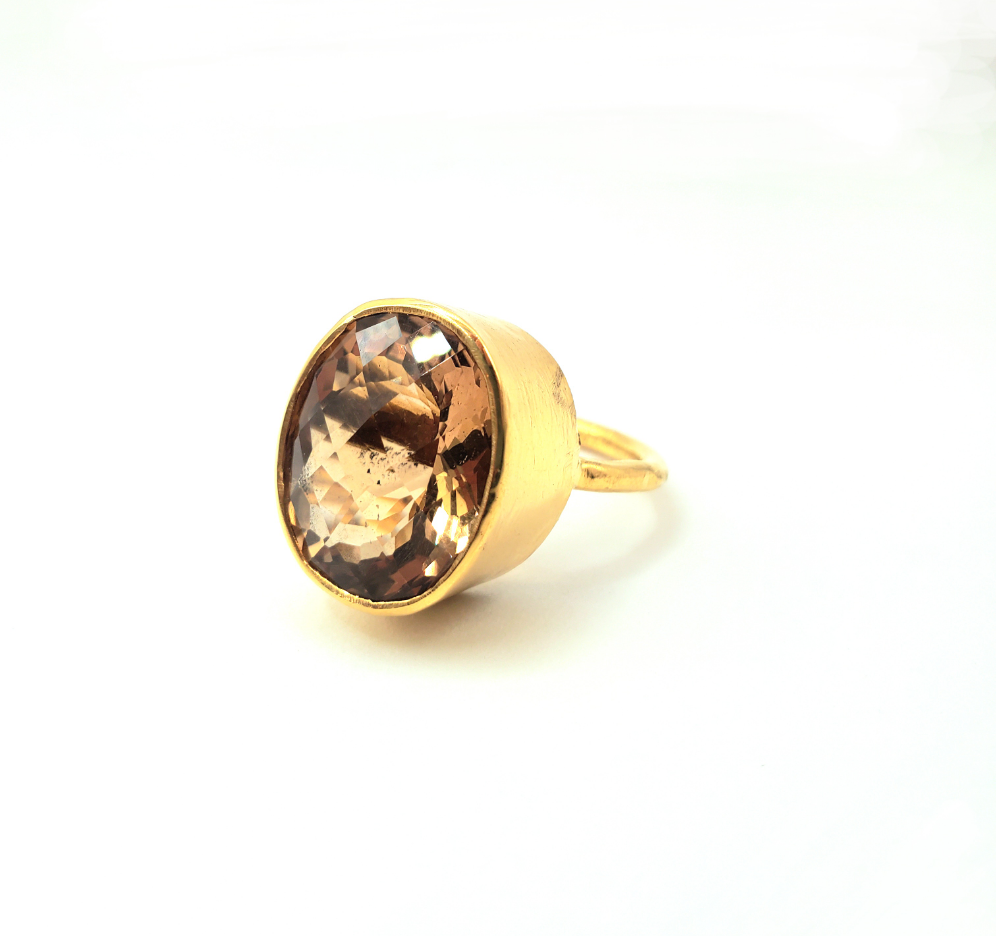 Citrine Ring in 22k Gold