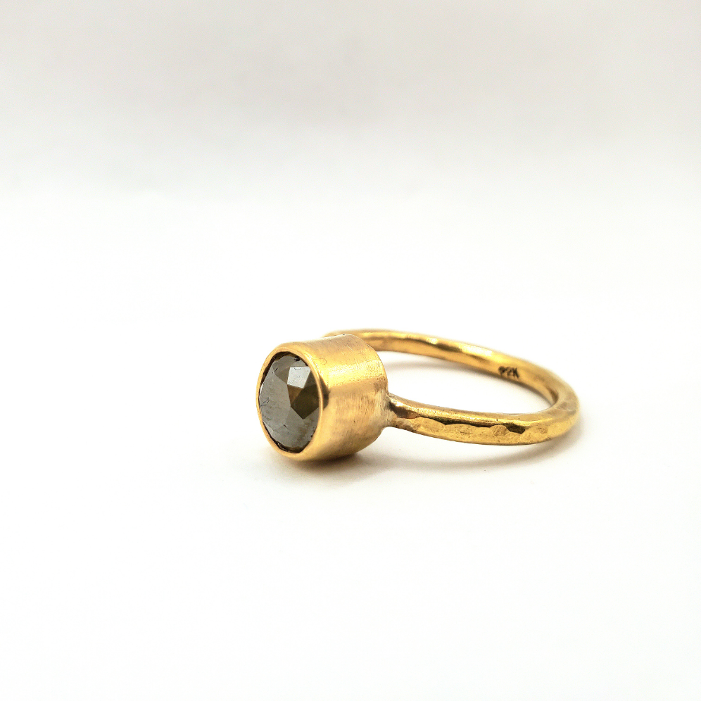 Rose Cut Diamond Ring in 22k Gold