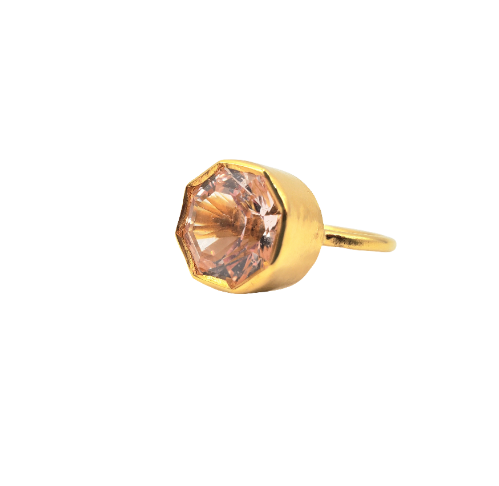 Morganite Ring in 22k Gold