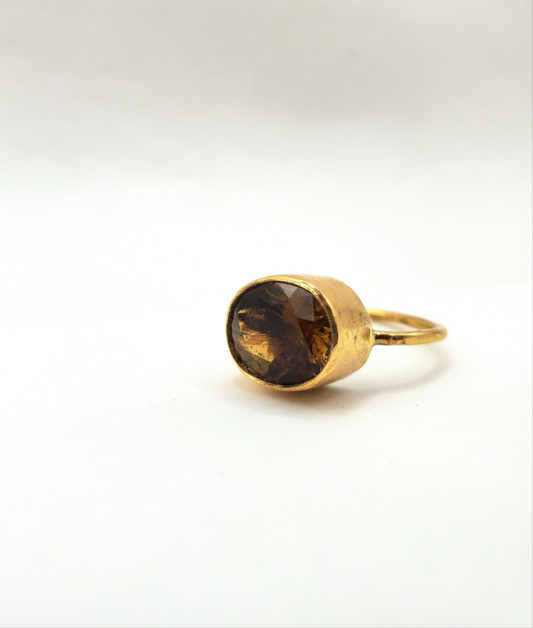 Sunset Tourmaline Ring in 22k Gold