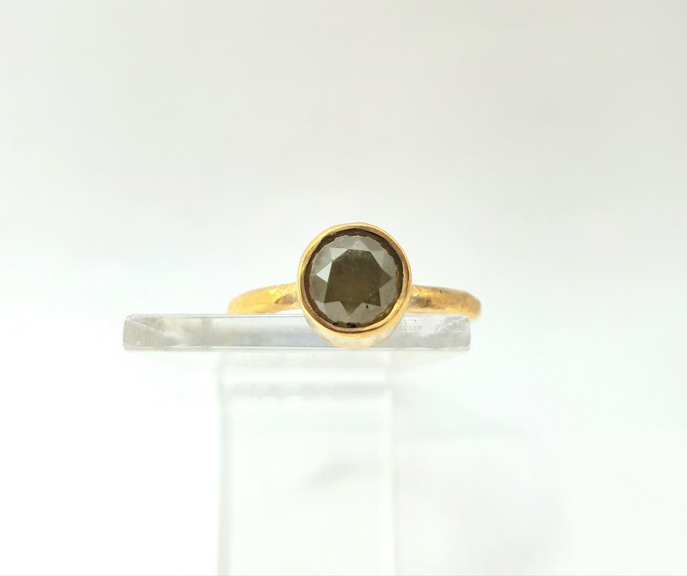 Rose Cut Diamond Ring in 22k Gold