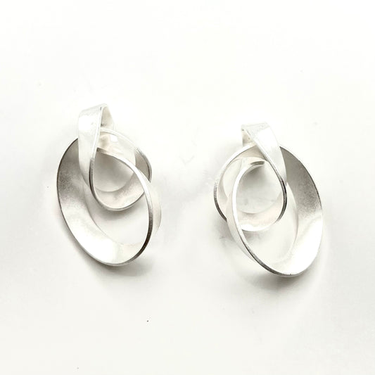 Sterling Silver Loose Knot Stud Earrings, OS1108, Doris Leidt